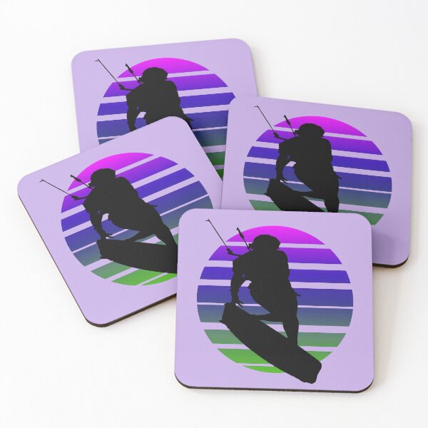 Item preview, Kitesurfing Female Rider Silhouette Retro Sunset 7 designed and sold by taiche.