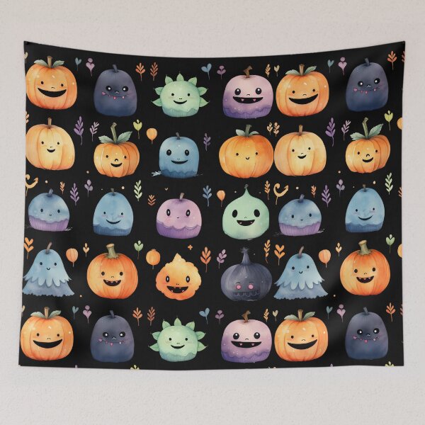 Item preview, cute Halloween watercolor seamless patterns designed and sold by sfwArt.