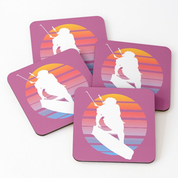 Item preview, Kitesurfing Female Rider Silhouette Retro Sunset 8 designed and sold by taiche.