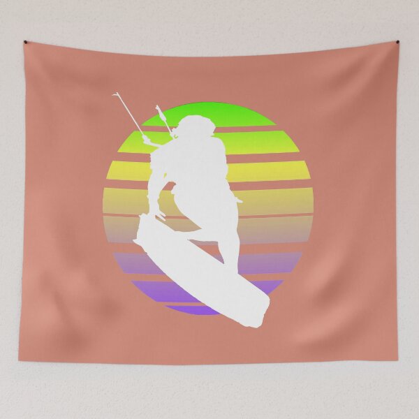 Item preview, Kitesurfing Female Rider Silhouette Retro Sunset 10 designed and sold by taiche.