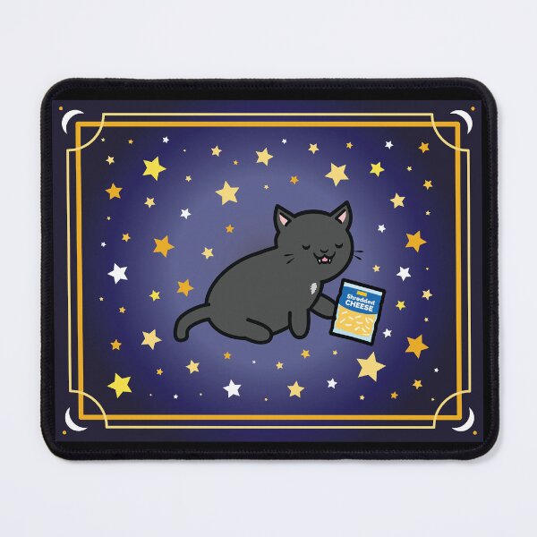 Item preview,  Cute Kawaii Black Cat with Shredded Cheese in Space, Galaxy Cat, Halloween Cat, Edgar Edition designed and sold by felinedreams.