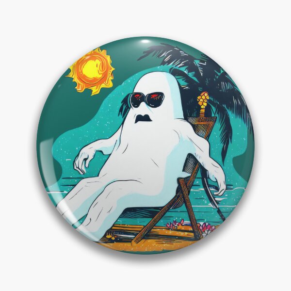 Artikelvorschau, Summerween – Chibi-Geist beim Sonnenbaden entworfen und verkauft von pocketart2023.