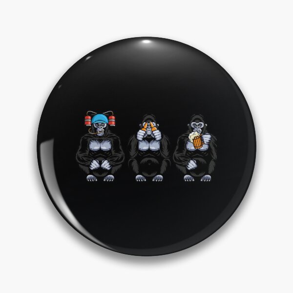 Item preview, Totem With Three Wise Monkeys. Three Wise Gorillas Holding A 	 Of Beer	 designed and sold by ujqpgdxhhfs41.