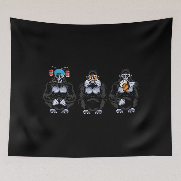 Item preview, Totem With Three Wise Monkeys. Three Wise Gorillas Holding A 	 Of Beer	 designed and sold by ujqpgdxhhfs41.
