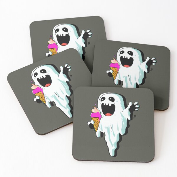 Aperçu de l'œuvre Summerween - Fantôme Kawaii avec Glace créée et vendue par pocketart2023.