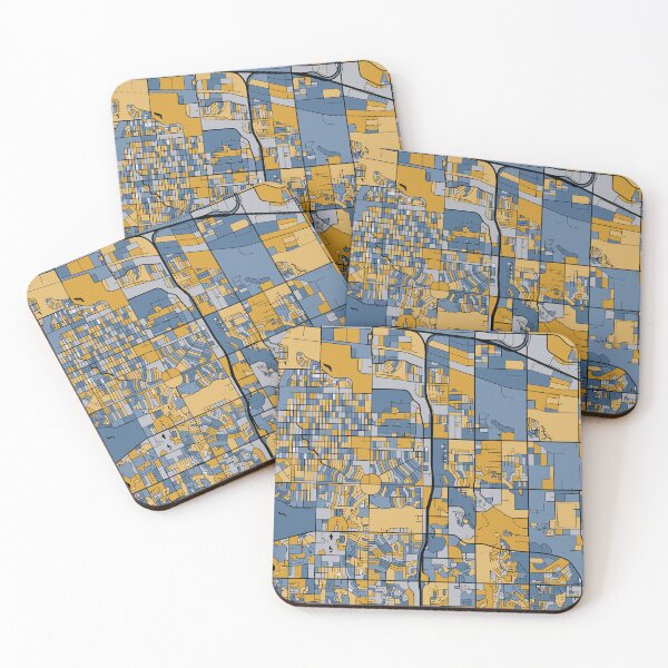 Item preview, Aurora Map Pattern in Blue & Gold designed and sold by PatternMaps.