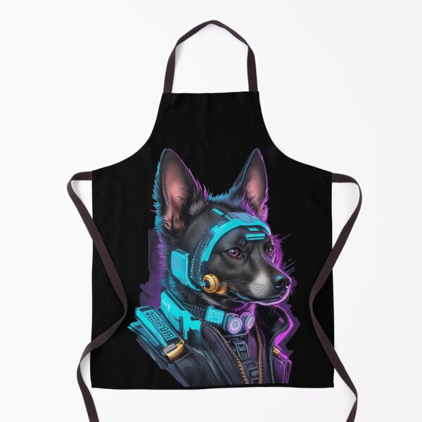 Item preview, Cyberpunk Dog in neon colors, Purple, Pink, Blue designed and sold by KeshaEls.