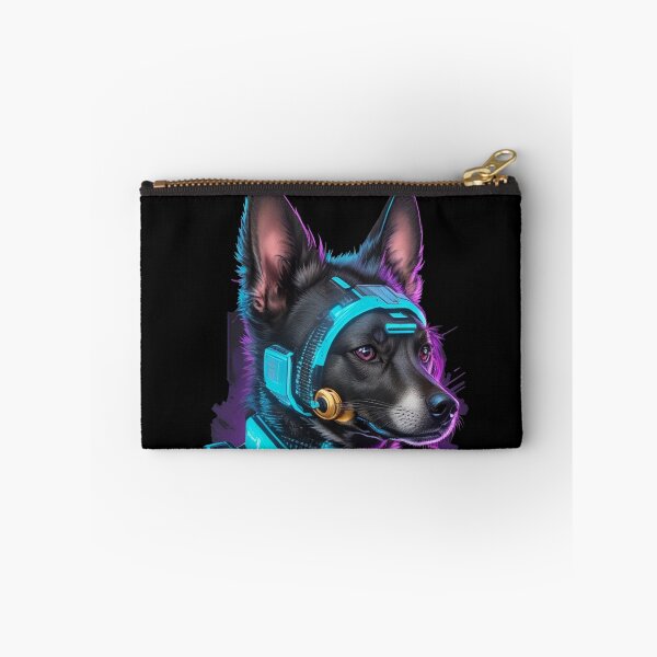 Item preview, Cyberpunk Dog in neon colors, Purple, Pink, Blue designed and sold by KeshaEls.