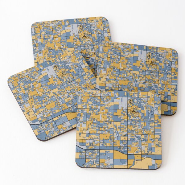 Item preview, Chandler Map Pattern in Blue & Gold designed and sold by PatternMaps.