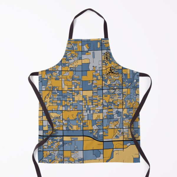 Item preview, Chandler Map Pattern in Blue & Gold designed and sold by PatternMaps.
