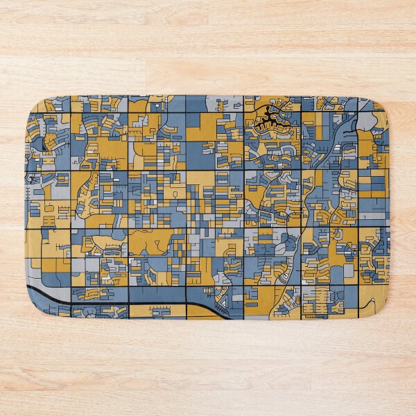 Item preview, Chandler Map Pattern in Blue & Gold designed and sold by PatternMaps.