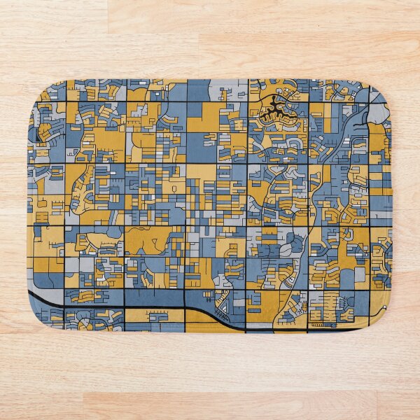 Artikelvorschau, Chandler-Kartenmuster in Blau und Gold entworfen und verkauft von PatternMaps.