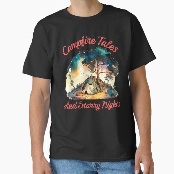 Aperçu de l'œuvre Contes de feu de camp et nuits étoilées. ambiance de camping créée et vendue par HikingGalleria.