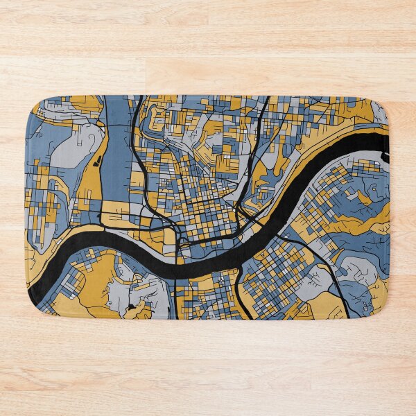 Item preview, Cincinnati Map Pattern in Blue & Gold designed and sold by PatternMaps.