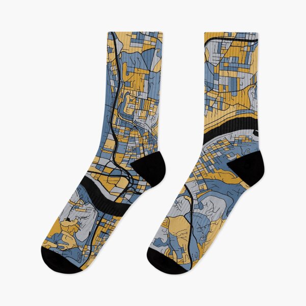 Item preview, Cincinnati Map Pattern in Blue & Gold designed and sold by PatternMaps.