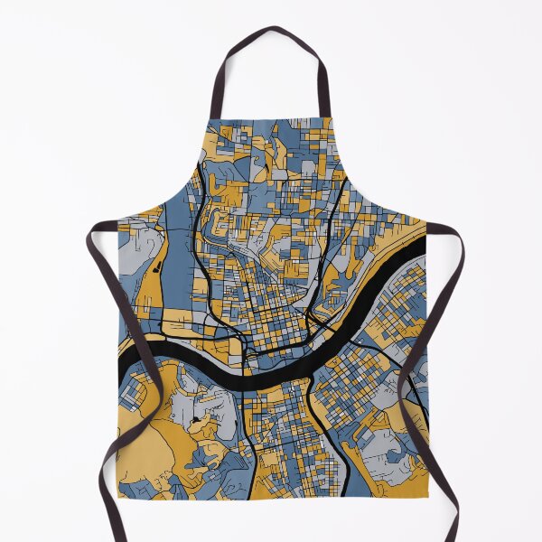 Item preview, Cincinnati Map Pattern in Blue & Gold designed and sold by PatternMaps.
