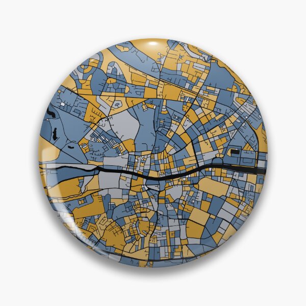 Item preview, Dublin Map Pattern in Blue & Gold designed and sold by PatternMaps.