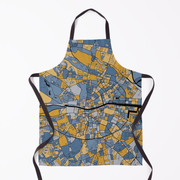 Item preview, Dublin Map Pattern in Blue & Gold designed and sold by PatternMaps.