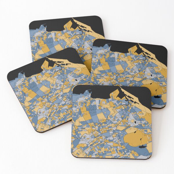 Item preview, Edinburgh Map Pattern in Blue & Gold designed and sold by PatternMaps.