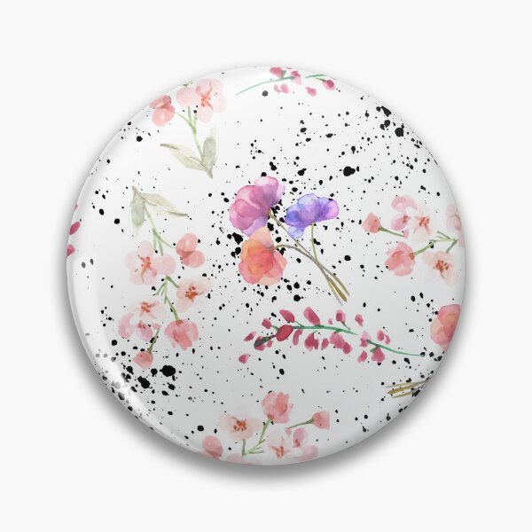 Item preview, Black Ink Splashed Florals designed and sold by BumbleChynxBee.