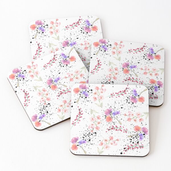 Item preview, Black Ink Splashed Florals designed and sold by BumbleChynxBee.
