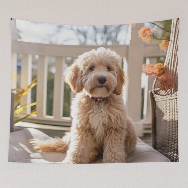 Item preview, Labradoodle on Porch 2 designed and sold by Creative Shed Designs.