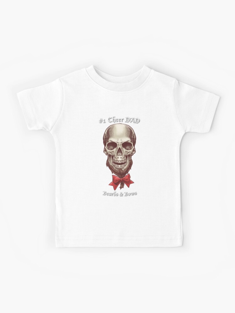 Cheer Skull Beard Bow Dad T-Shirt