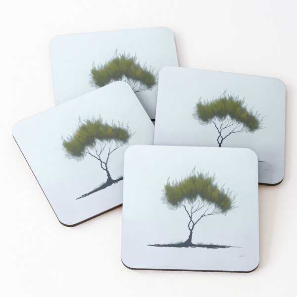 Item preview, Minimalist Green Tree Nature Drawing designed and sold by druidwolfart.