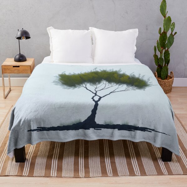 Item preview, Minimalist Green Tree Nature Drawing designed and sold by druidwolfart.