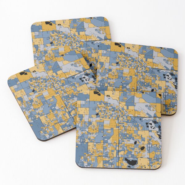 Item preview, Fort Collins Map Pattern in Blue & Gold designed and sold by PatternMaps.