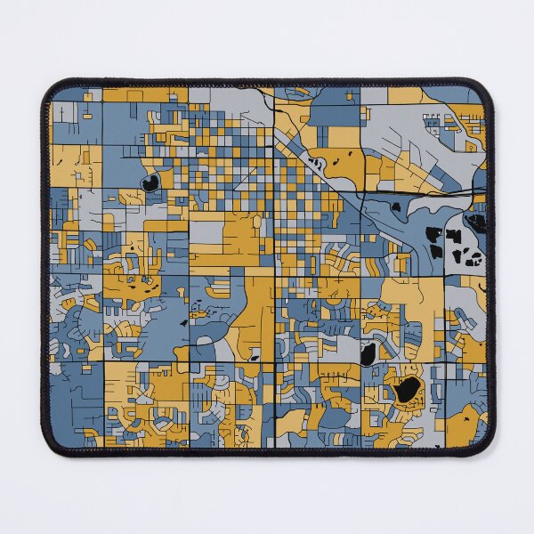 Item preview, Fort Collins Map Pattern in Blue & Gold designed and sold by PatternMaps.