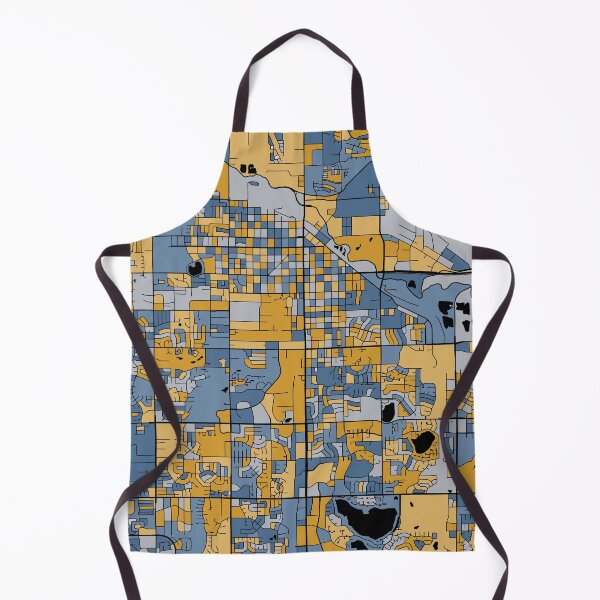 Item preview, Fort Collins Map Pattern in Blue & Gold designed and sold by PatternMaps.