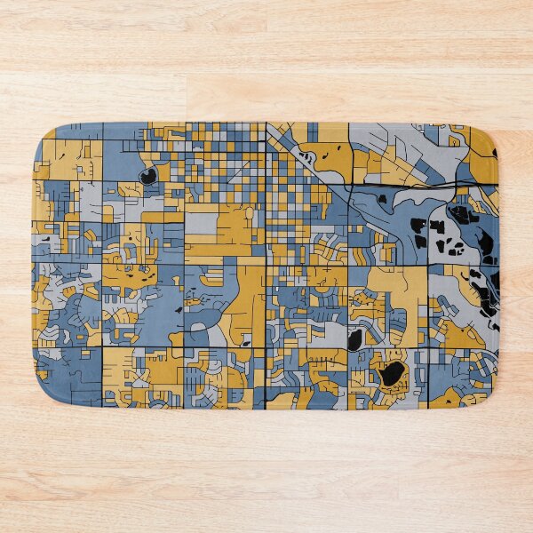 Item preview, Fort Collins Map Pattern in Blue & Gold designed and sold by PatternMaps.