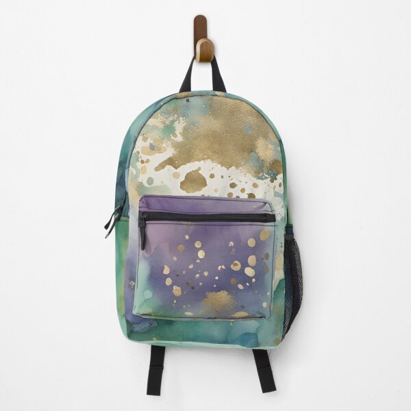 Item preview, Green, purple, white and gold watercolour painting design designed and sold by SirenSeventyOne.