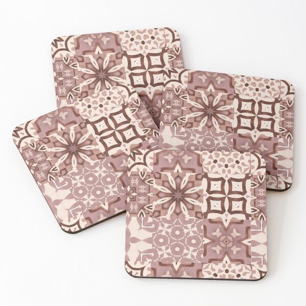 Item preview, Neutral,beige,red tiles,Moroccan tiles  designed and sold by MariaMarinova.