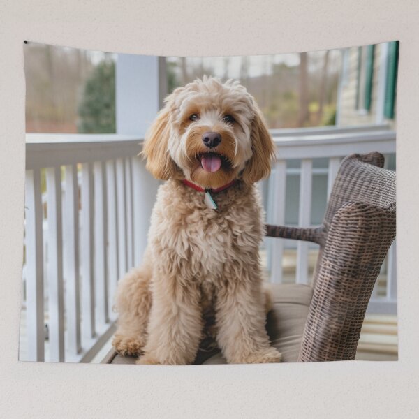 Item preview, Labradoodle on Porch 3 designed and sold by Creative Shed Designs.