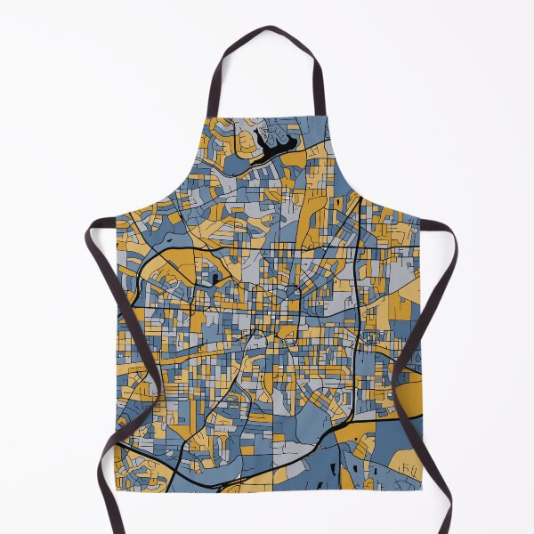 Item preview, Greensboro Map Pattern in Blue & Gold designed and sold by PatternMaps.