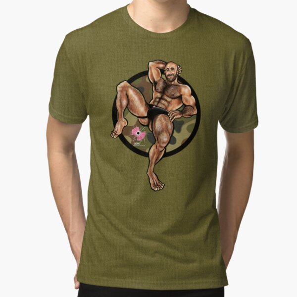 Bullethole Cammo: Manspreading Tri-blend T-Shirt