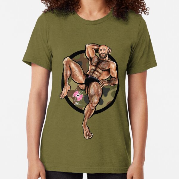 Bullethole Cammo: Manspreading Tri-blend T-Shirt