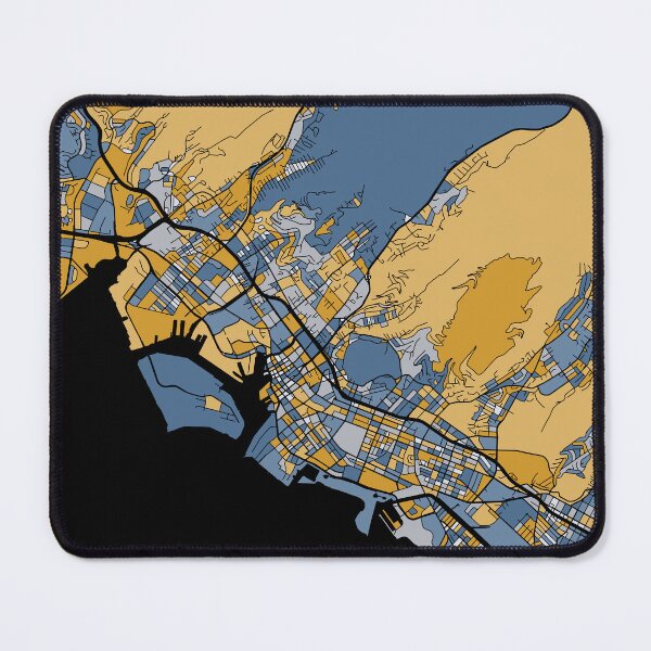 Item preview, Honolulu Map Pattern in Blue & Gold designed and sold by PatternMaps.