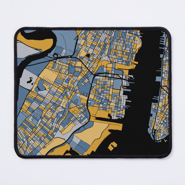 Item preview, Jersey City Map Pattern in Blue & Gold designed and sold by PatternMaps.