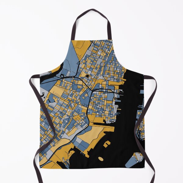 Item preview, Jersey City Map Pattern in Blue & Gold designed and sold by PatternMaps.