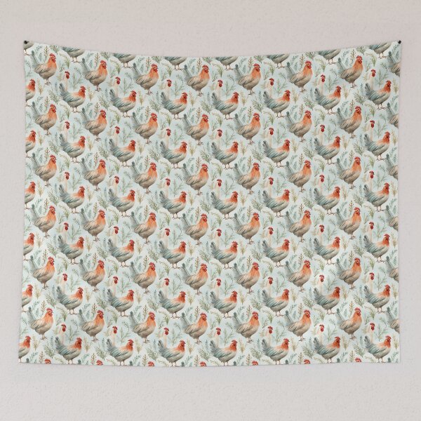Item preview, Watercolour stylised chickens designed and sold by Tasmanian Viking.