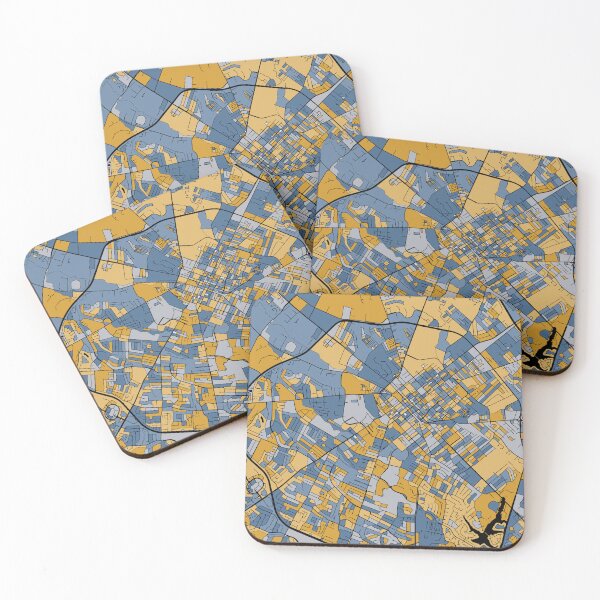 Item preview, Lexington Map Pattern in Blue & Gold designed and sold by PatternMaps.