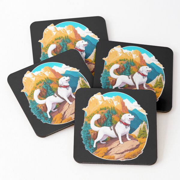 Item preview, White Cute Dog Hiking a Beautiful Mountain designed and sold by Ridiculam Toga.