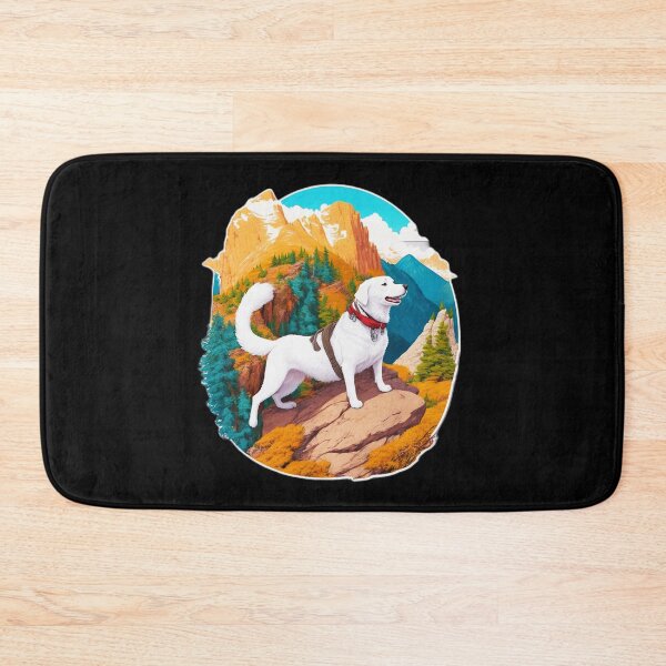 Item preview, White Cute Dog Hiking a Beautiful Mountain designed and sold by Ridiculam Toga.