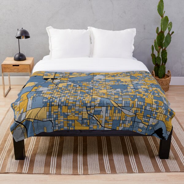 Artikelvorschau, Lincoln-Kartenmuster in Blau und Gold entworfen und verkauft von PatternMaps.