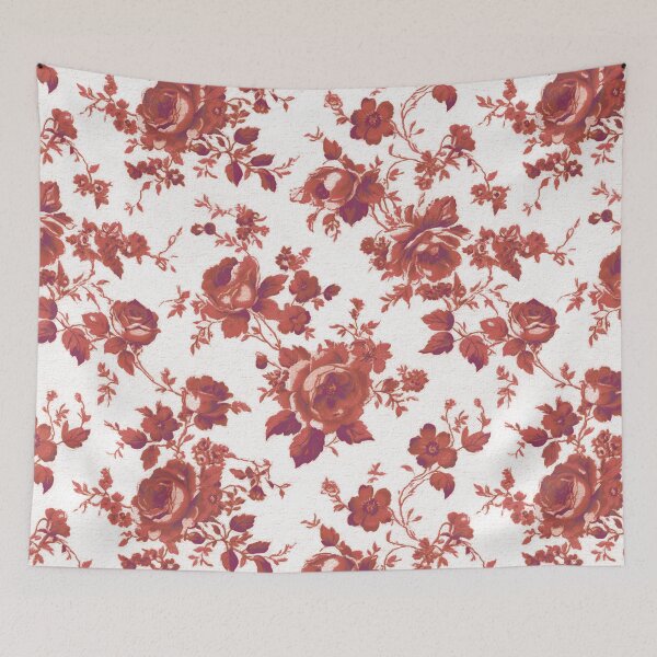 Item preview, Chinoiserie,toile,floral toile,roses,vintage art designed and sold by MariaMarinova.