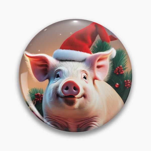 Item preview, funny pig as Santa, merry Christmas designed and sold by Mauswohn.