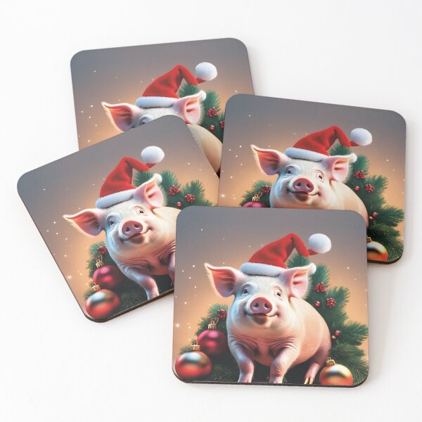 Item preview, funny pig as Santa, merry Christmas designed and sold by Mauswohn.